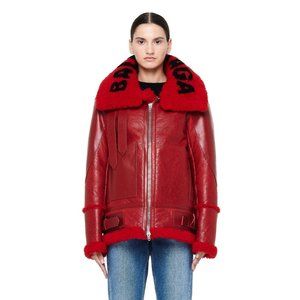 ❤️Balenciaga❤️Bombardier Cocoon Shearling & Leather Jacket